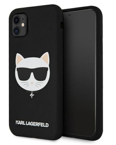 Калъф Karl Lagerfeld - Choupette Head Silicone, iPhone 11, черен - 2