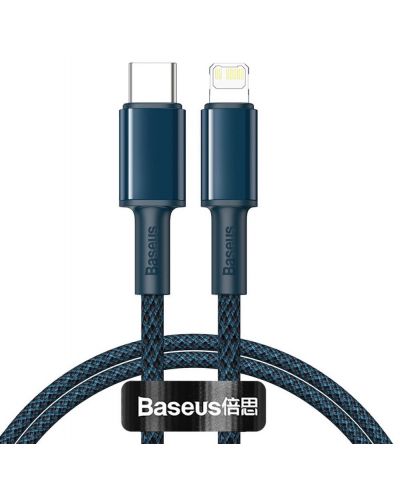 Кабел Baseus - High Density, USB-C/Lightning, 1 m, син - 1