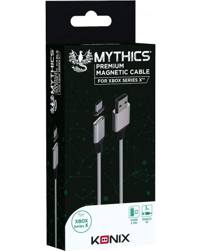 Кабел Konix - Mythics Premium Magnetic Cable 3 m, бял (Xbox Series X/S) - 1