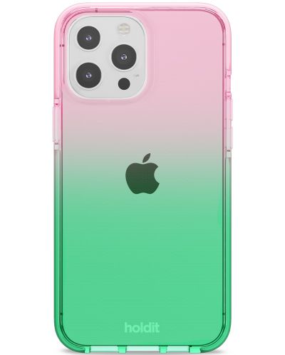 Калъф Holdit - SeeThru, iPhone 13 Pro Max, Grass green/Bright Pink - 1