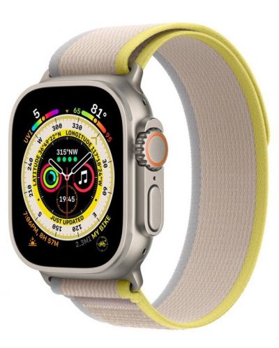 Каишка Apple - Trail Loop S/M, Apple Watch, 49 mm, сива/жълта - 2
