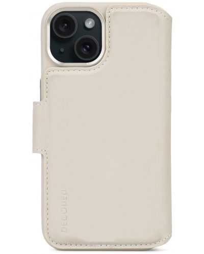 Калъф Decoded - Leather Detachable Wallet MagSafe, iPhone 15, бежов - 1
