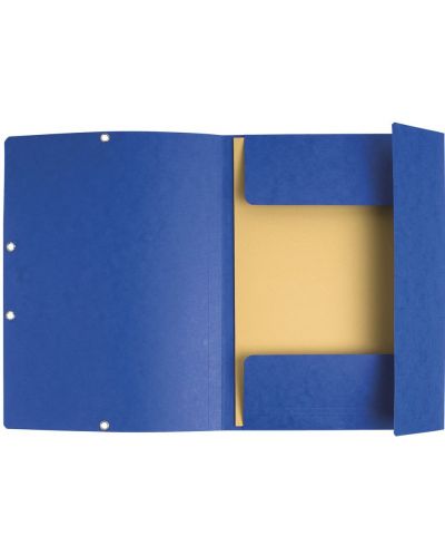 Картонена папка Exacompta - с ластик и 3 капака, синя - 2