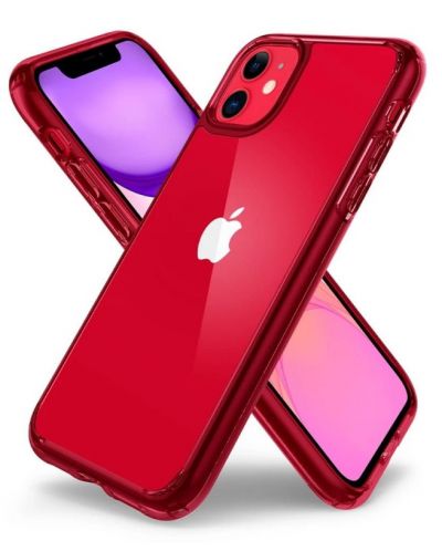 Калъф Spigen - Ultra Hybrid, iPhone 11, червен - 2