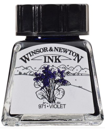 Калиграфски туш Winsor & Newton - Виолетов, 14 ml - 1