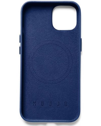 Калъф Mujjo - Full Leather MagSafe, iPhone 14, Monaco Blue - 3