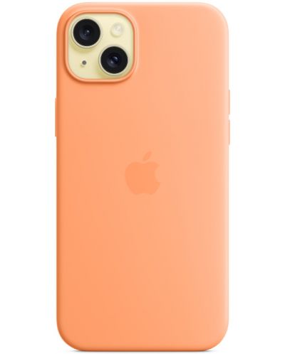 Калъф Apple - Silicone MagSafe, iPhone 15 Plus, Orange Sorbet - 3