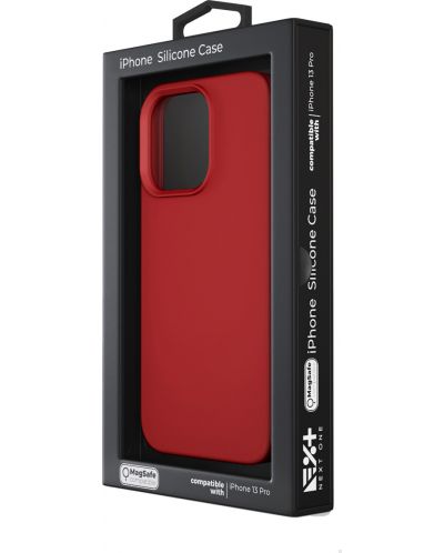 Калъф Next One - Silicon MagSafe, iPhone 13 Pro, червен - 6