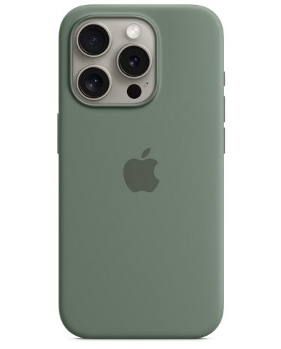 Калъф Apple - Silicone MagSafe, iPhone 15 Pro Мах, Cypress - 1