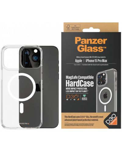 Калъф PanzerGlass - HardCase D3O MagSafe, iPhone 15 Pro Max, прозрачен - 1