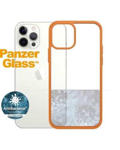 Калъф PanzerGlass - Clear, iPhone 12/12 Pro, прозрачен/оранжев - 1