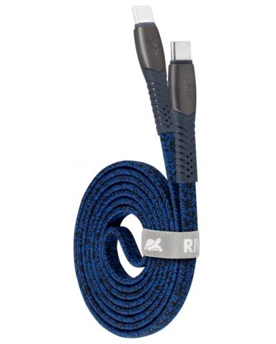 Кабел Rivacase - PS6105BL12, USB-C/USB-C, 1.2 m, син - 2