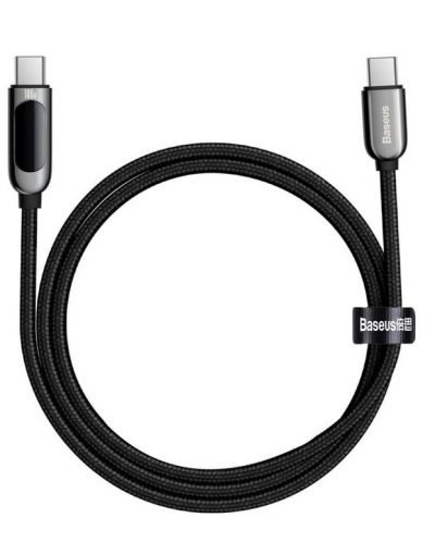 Кабел Baseus - CATSK-B01, USB-C/USB-C, 1 m, черен - 1