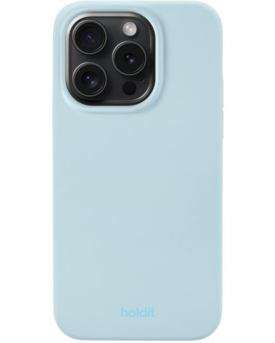 Калъф Holdit - Silicone, iPhone 15 Pro, Mineral Blue - 1