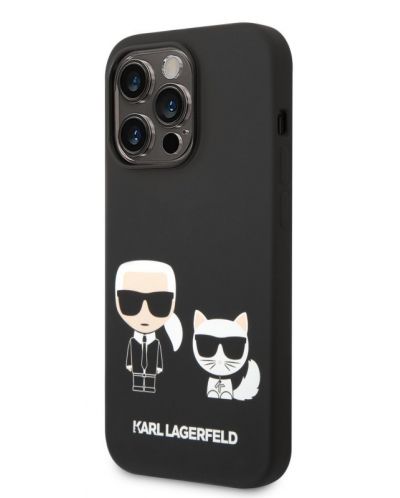 Калъф Karl Lagerfeld - Liquid Silicone Choupette, iPhone 14 Pro, черен - 2