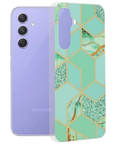 Калъф Techsuit - Marble, Galaxy A54, Green Hex - 2