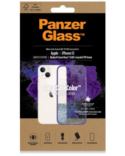Калъф PanzerGlass - ClearCase, iPhone 13/14, прозрачен/лилав - 3