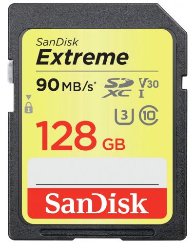 Карта памет SanDisk - Extreme, 128GB, SDXC, Class10 - 1