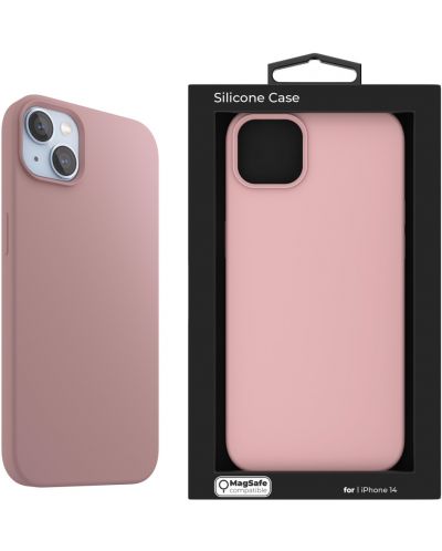 Калъф Next One - Silicon MagSafe, iPhone 14, розов - 7