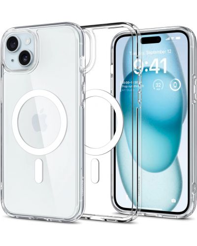Калъф Spigen - Ultra Hybrid MagSafe, iPhone 15 Plus, бял - 1