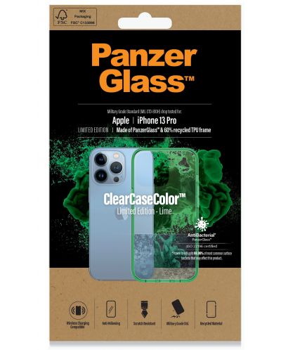 Калъф PanzerGlass - ClearCase, iPhone 13 Pro, прозрачен/зелен - 4