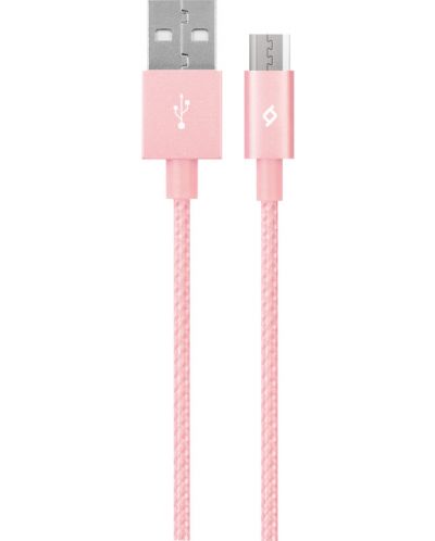 Кабел ttec - AlumiCable, USB-A/Micro USB, 1.2 m, светлорозов - 1