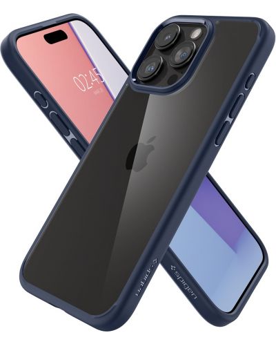 Калъф Spigen - Ultra Hybrid, iPhone 15 Pro Max, Navy Blue - 4