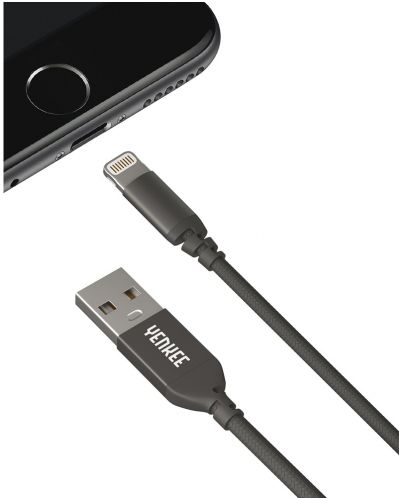 Кабел Yenkee - 612 BK, USB-A/Lightning, 2 m, черен - 2