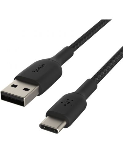 Кабел Belkin - CAB002bt2MBK, USB-A/USB-C, 2 m, черен - 2