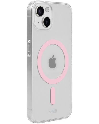 Калъф Holdit - MagSafe Case, iPhone 15/14/13, розов/прозрачен - 2