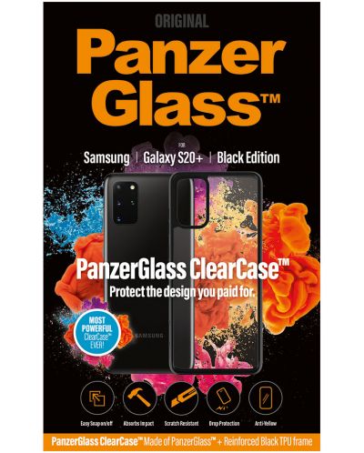 Калъф PanzerGlass - ClearCase, Galaxy S20 Plus, прозрачен/черен - 2