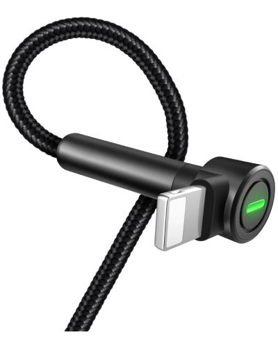 Кабел Xmart - Bracket, USB-A/Lightning, 1.2 m, черен - 2