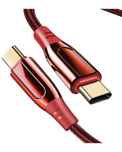 Кабел Xmart - 12257, USB-C/USB-C, 1.2 m, червен - 2