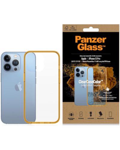 Калъф PanzerGlass - ClearCase, iPhone 13 Pro, прозрачен/оранжев - 4