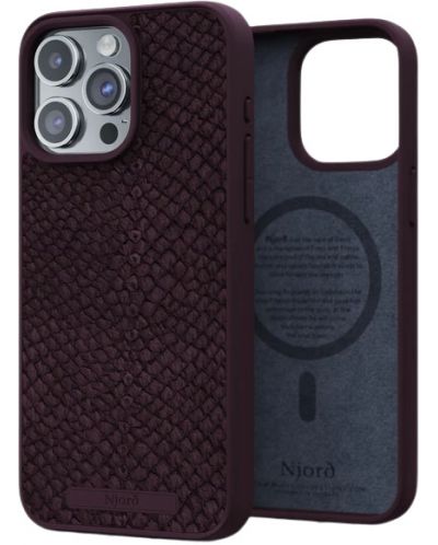 Калъф Njord - Salmon Leather MagSafe, iPhone 15 Pro Max, кафяв - 2