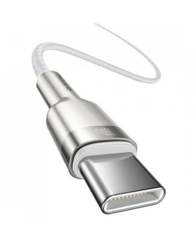 Кабел Baseus - CATJK-C02, USB-C/USB-C, 1 m, бял - 3