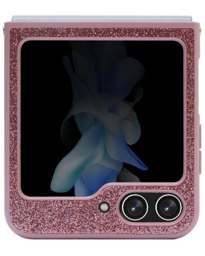 Калъф Guess - PC/TPU Glitter Flakes Metal, Galaxy Z Flip 5, розов - 4