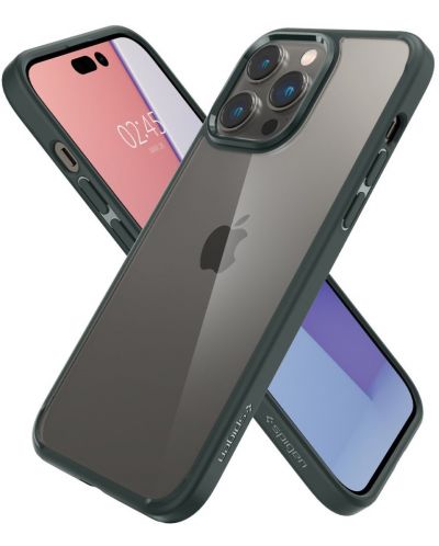 Калъф Spigen - Ultra Hybrid, iPhone 14 Pro, Abyss Green - 4