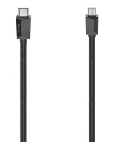 Кабел Hama - 200644, USB-C/Micro USB, 0.75 m, черен - 1