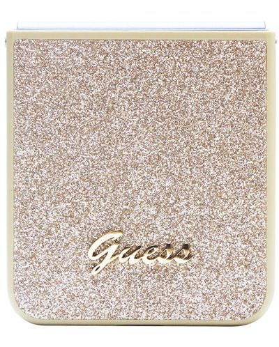 Калъф Guess - Glitter Flakes Metal Logo, Galaxy Z Flip 5, златист - 6