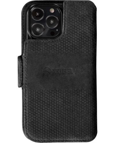 Калъф Krusell - Leather Wallet, iPhone 13 Pro Max, черен - 3