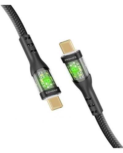 Кабел ProMate - TransLine-CC, USB-C/USB-C, 1.2 m, черен - 1