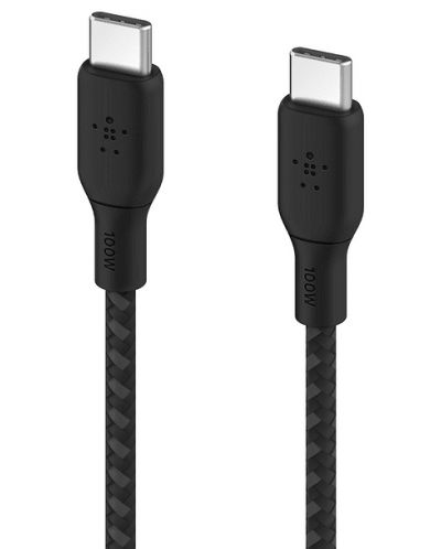 Кабел Belkin - Boost Charge, braided, USB-C/USB-C, 2 m, черен - 2