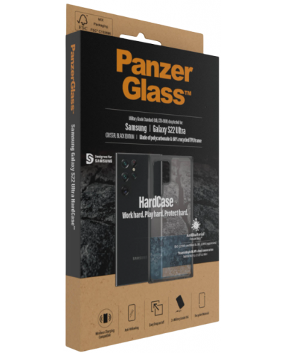 Калъф PanzerGlass - HardCase, Galaxy S22 Ultra, прозрачен/черен - 5