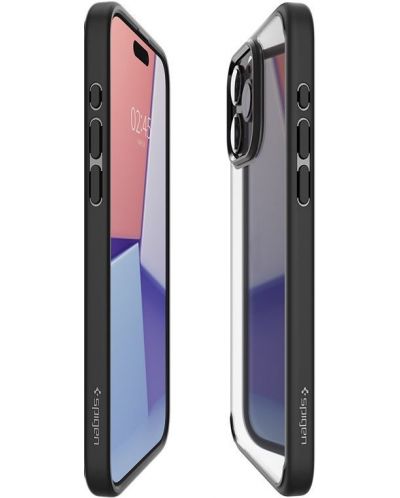 Калъф Spigen - Ultra Hybrid, iPhone 15 Pro Max, Matte Black - 6