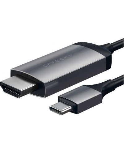 Кабел Satechi - Aluminium, USB-C/HDMI, 1.83 m, сив - 2