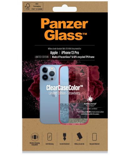 Калъф PanzerGlass - ClearCase, iPhone 13 Pro, прозрачен/червен - 4