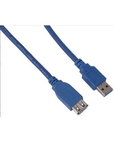 Удължителен кабел VCom - CU302, USB-A/USB-A, 1.8 m, син - 1