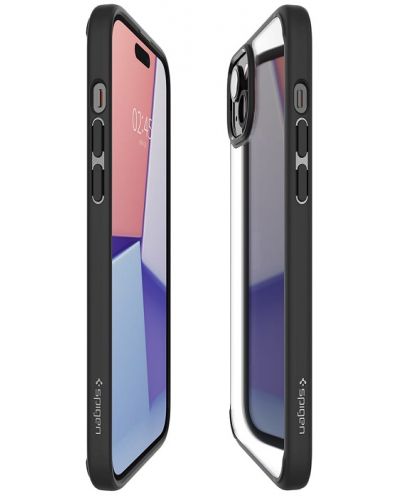 Калъф Spigen - Crystal Hybrid Matte, iPhone 15 Plus, черен - 7