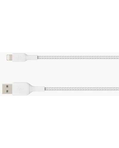 Кабел Belkin - CAA002bt3MWH, USB-A/Lightning, 3 m, бял - 2